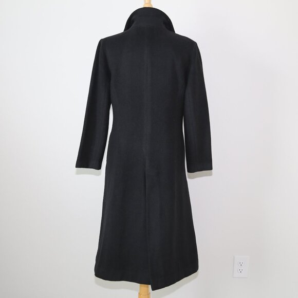 Authentic BON ANGEL vintage black long wool coat Classic EUC - Picture 4 of 8
